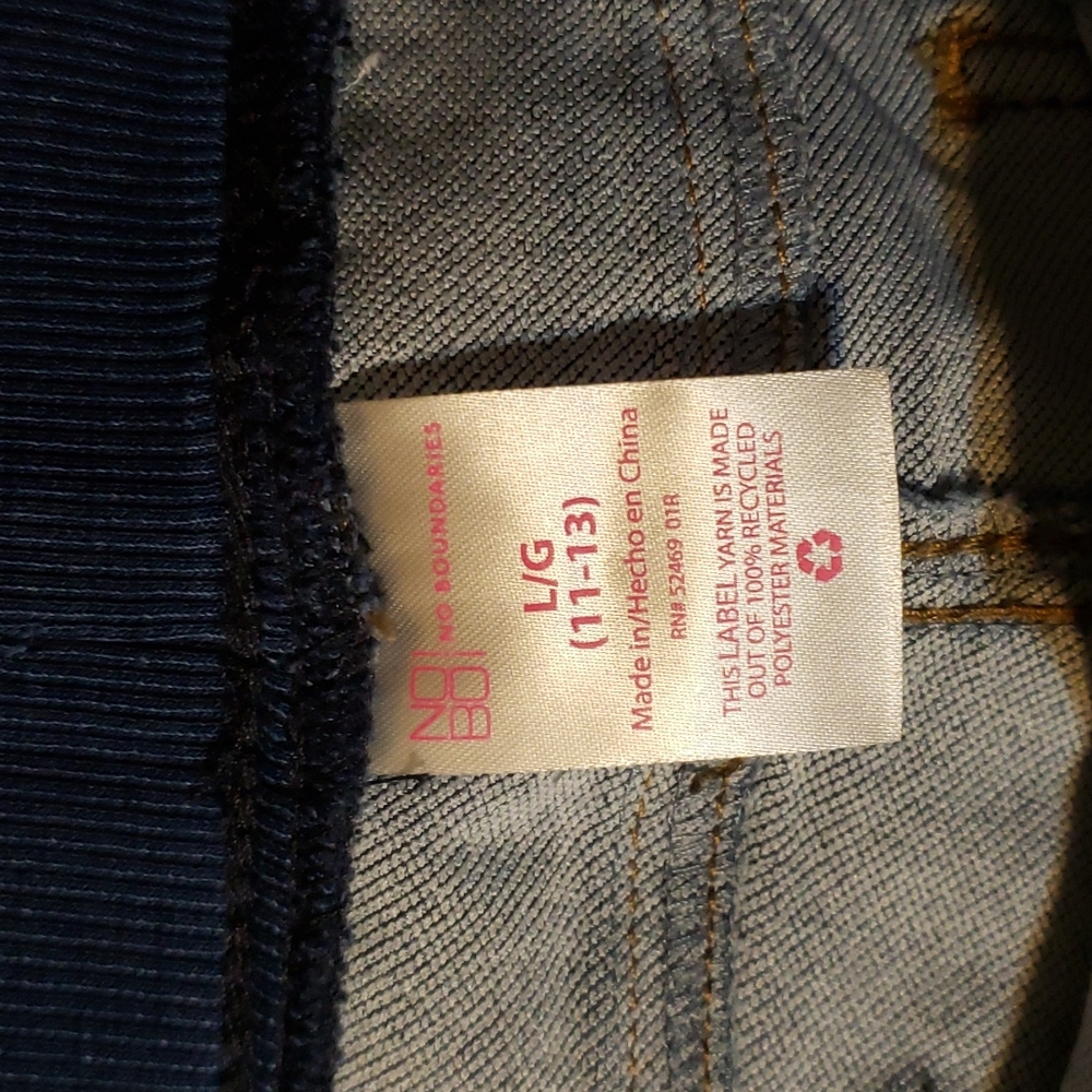 No Boundaries Junior's Rib Waist Band Mid Rise Pull On Jeggings, LG (11-13)